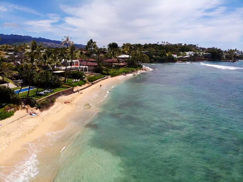 Diamond Head Beach Drone View