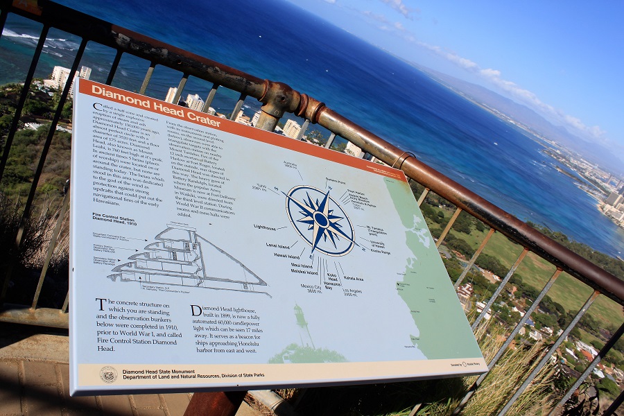 Diamond Head Trail Map Hiking Diamond Head Trail