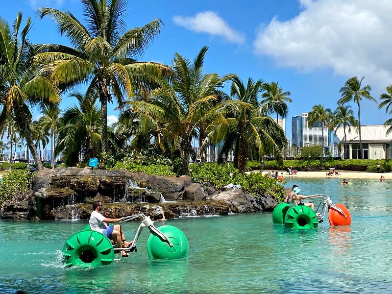 Hilton Hawaiian Lagoon Water Paddle Bike