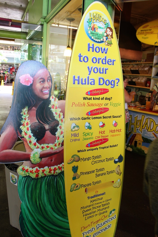 Hula Dog Waikiki Hula Dog Waikiki is a delightful and unique eatery, offering a twist on the classic hot dog with its Hawaiian-inspired bread and a variety of delicious tropical fruit relishes to create a truly flavorful and memorable dining experience.