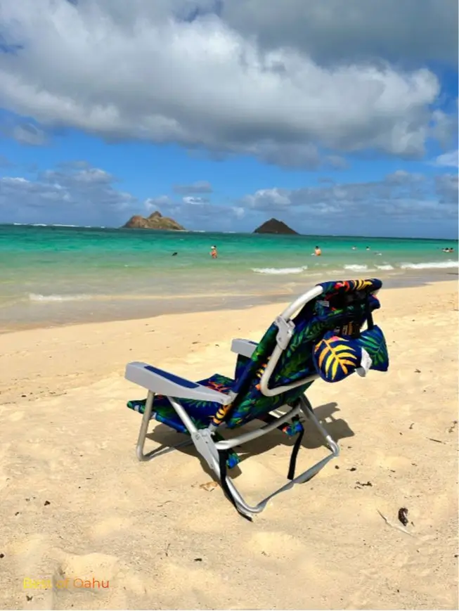 Lanikai Beach Chair Lanikai Beach Chair with the Mokulua Islands in the background.