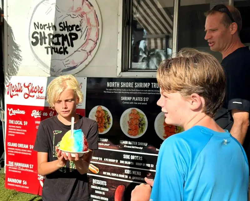 Sharks Cove Food Trucks located across the street.