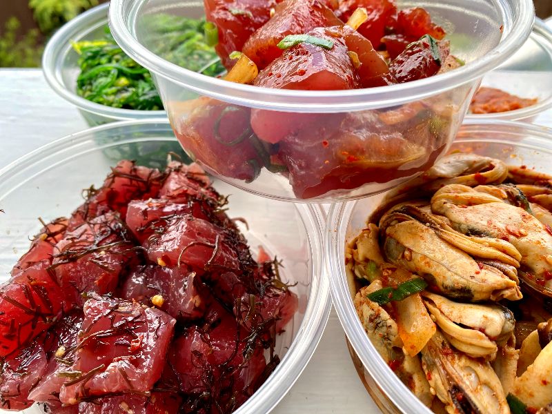 The Tamashiro Market Selection offers a diverse and fresh array of seafood, showcasing the market's commitment to quality and variety in Honolulu, Hawaii.