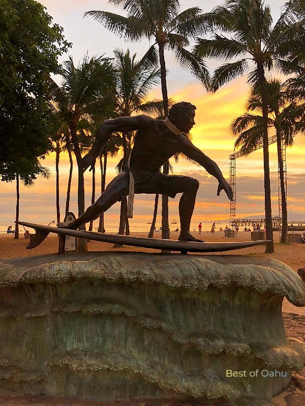 The Waikiki Surfer on a Wave Statue is an iconic symbol of the vibrant surf culture in Waikiki, capturing the essence of the sport and the spirit of the ocean in a dynamic and artistic sculpture. 🏄🌊