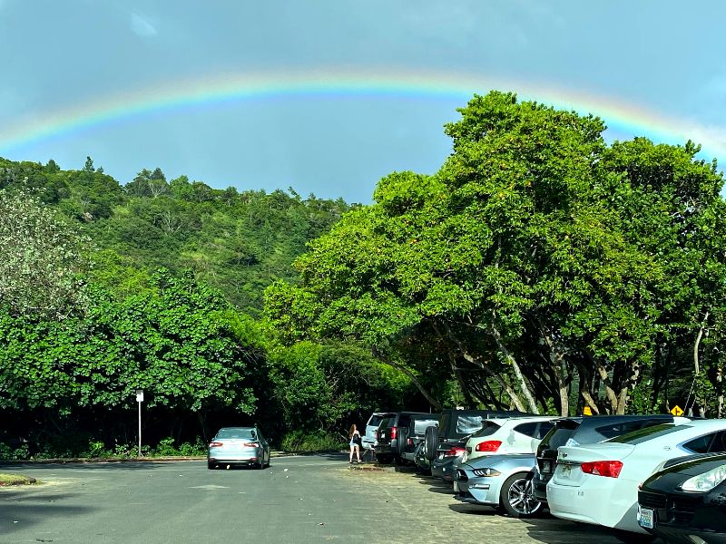 Waimea Bay Parking Lot The Waimea Bay Parking Lot provides convenient access to the beautiful Waimea Bay Beach, allowing visitors to easily park their vehicles and enjoy a day of sun, sand, and surf on Oahu's North Shore. ππ